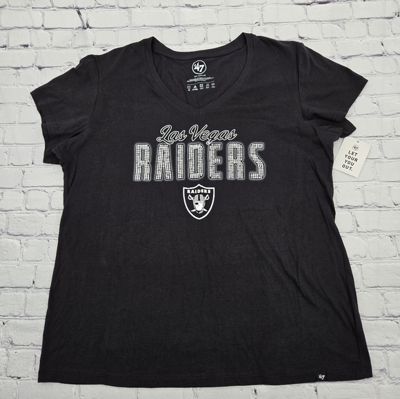 47 Tops - Las Vegas Ladies Raiders Black Football 47 Short-sleeved T-Shirt (NWT)